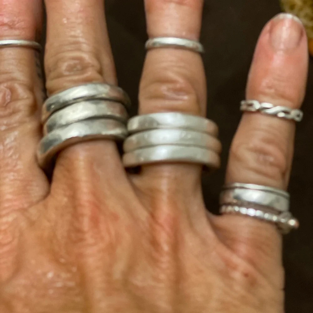2 handmade *RUSTIC LUXE* sterling silver sand casted chunky rings all sizes - Picture 11 of 16